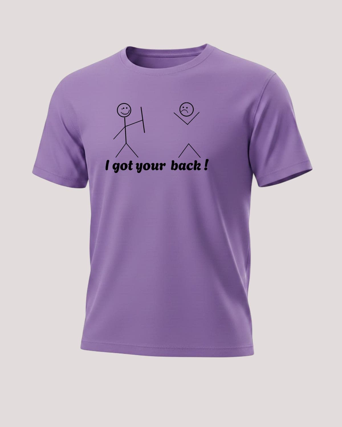 Backup Tee in Lavender — "I Got Your Back!" print, flat